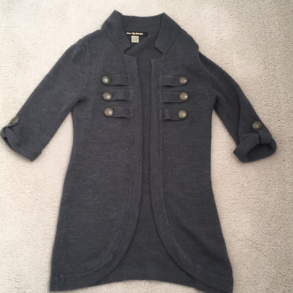 Love by Design Grey Military Sweater